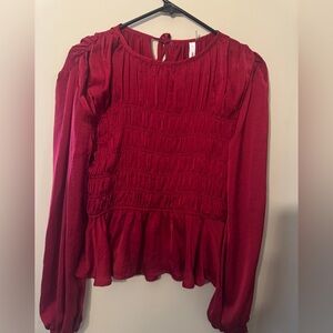 Glam Rich Red Blouse
